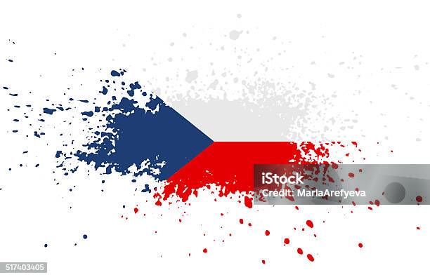 Grunge Czech Ink Splattered Flag Stock Illustration - Download Image Now - Color Image, Colors, Computer Graphic