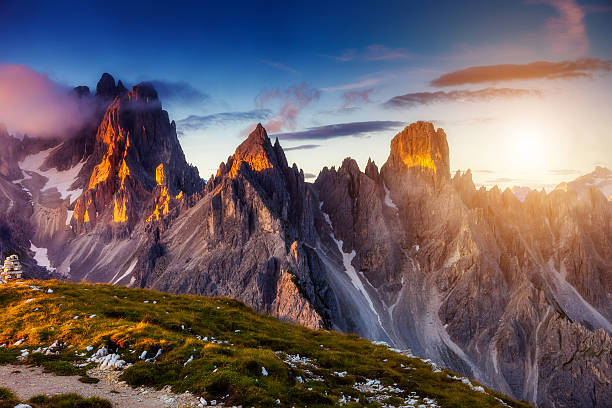sunset in mountains landscape