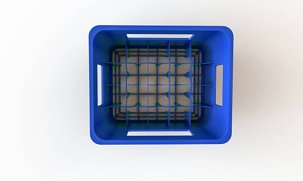 blue plastic crate box isolated on white 3d model of a plastic crate box isolated on white beer crate stock pictures, royalty-free photos & images