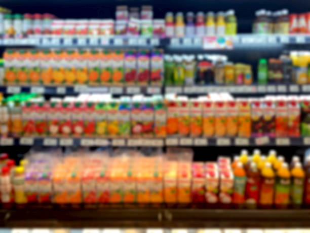 istock Supermarket shelf defocus background 517417012