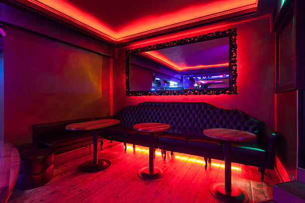istock Interior of a nightclub with neon lights 517417823
