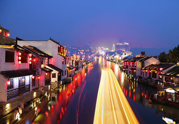 istock Beautiful Chinese water town in night 517418665