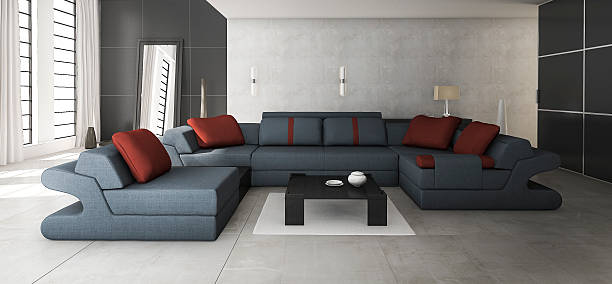 istock 3d rendering loft concrete with colorful style sofa and mirror 517419306