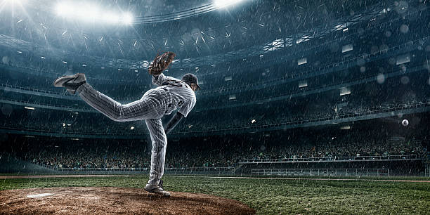 baseball in azione - baseball baseballs sport close up foto e immagini stock