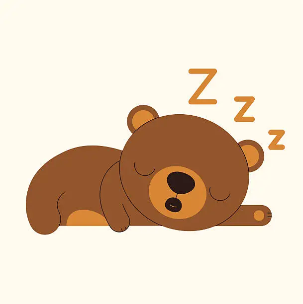 Vector illustration of sleeping bear