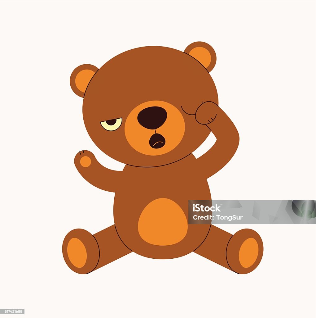 Sitting bear Vector illustration of Cute bear Animal Hair stock vector