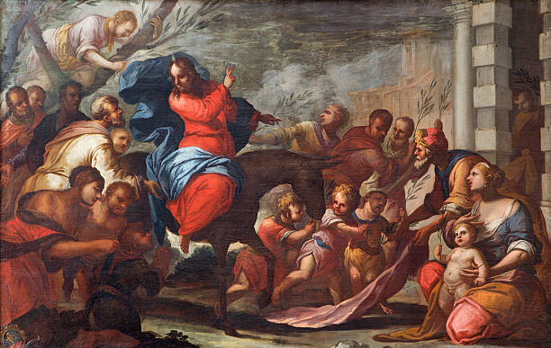 istock Padua - Paint of Jesus entry into Jerusalem (Palm Sunday) 517424441
