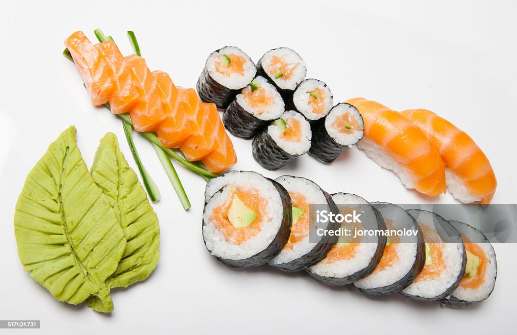 Sushi Sushi, Food, Vegetarian Food, Japanese Cuisine, Maki Sushi, Vegetable, Wasabi, Rice Food Stock Photo