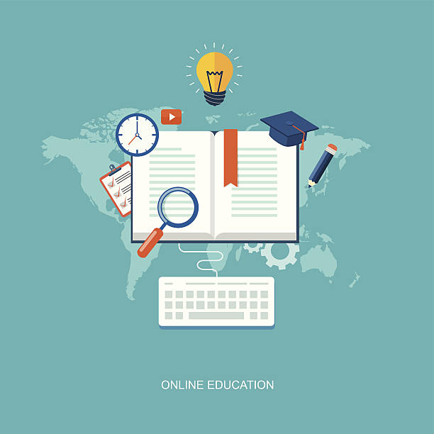 Internet education flat illustration vector art illustration