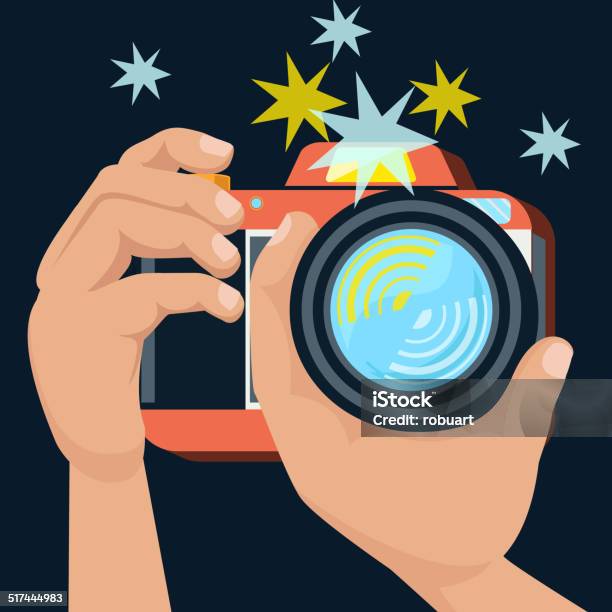 Hands Holding Camera Stock Illustration - Download Image Now - Instant Camera, Application Form, Art
