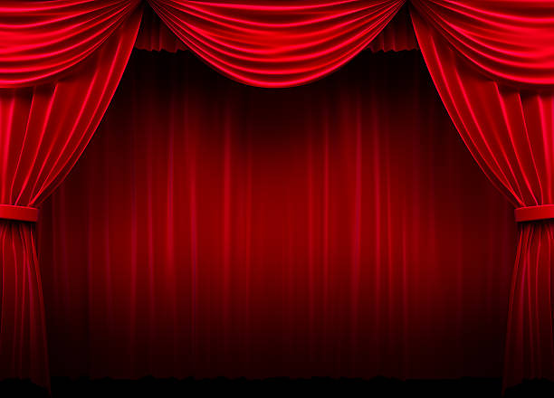 cortina de palco vermelho - curtain stage theater theatrical performance red imagens e fotografias de stock
