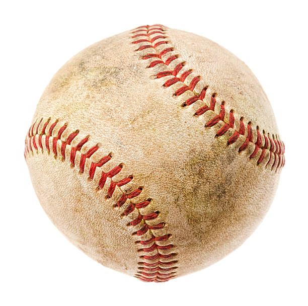 utilizado beisebol isolado a branco - baseball baseballs isolated dirty imagens e fotografias de stock