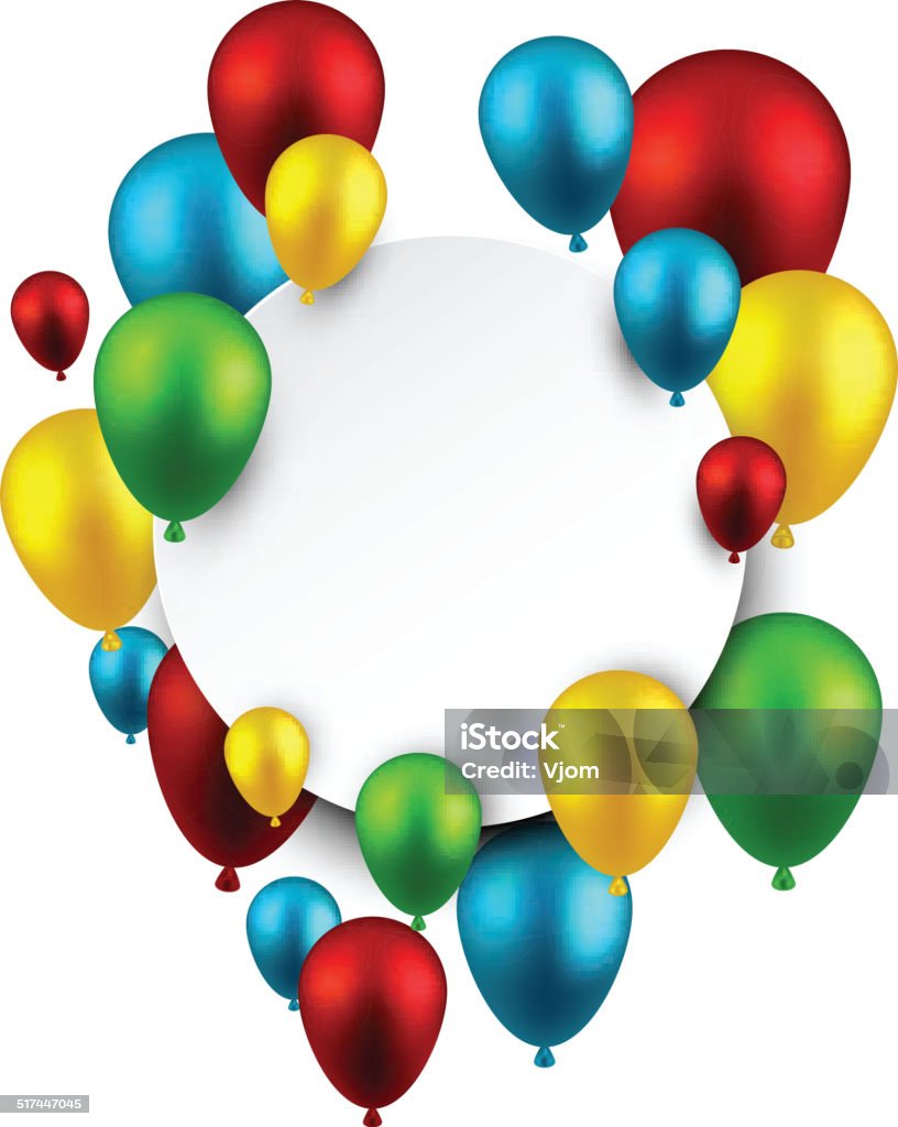 Celebrate frame background with balloons. Celebration frame background with colorful balloons. Vector illustration. Anniversary stock vector