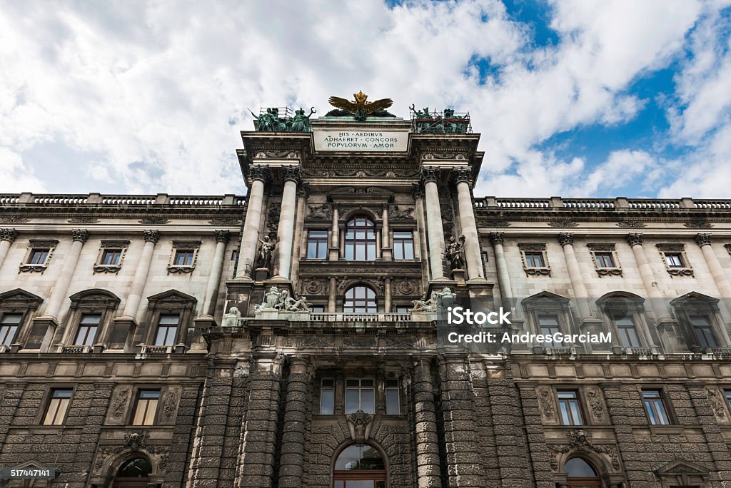 Hofburg New Castle building in central Vienna Hofburg's Neue Burg (New Castle) in Vienna, as seen from the Burggarten on a cloudy Spring day. Franz Joseph I of Austria Stock Photo