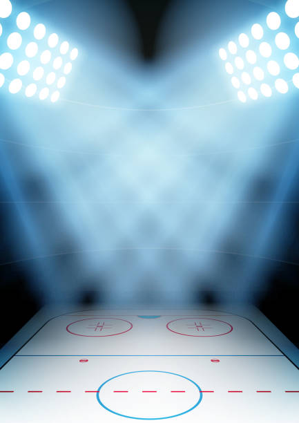 istock Background for posters night ice hockey stadium in the spotlight. 517448085