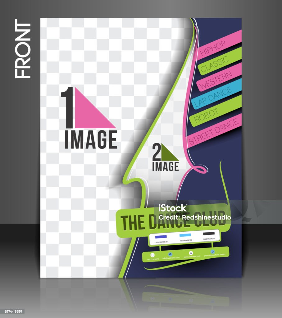 Dance Academy Flyer Dance Academy Flyer & Poster Template Design Abstract stock vector