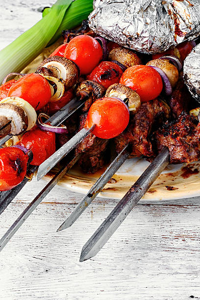 istock Kebab cooked on skewers 517458766