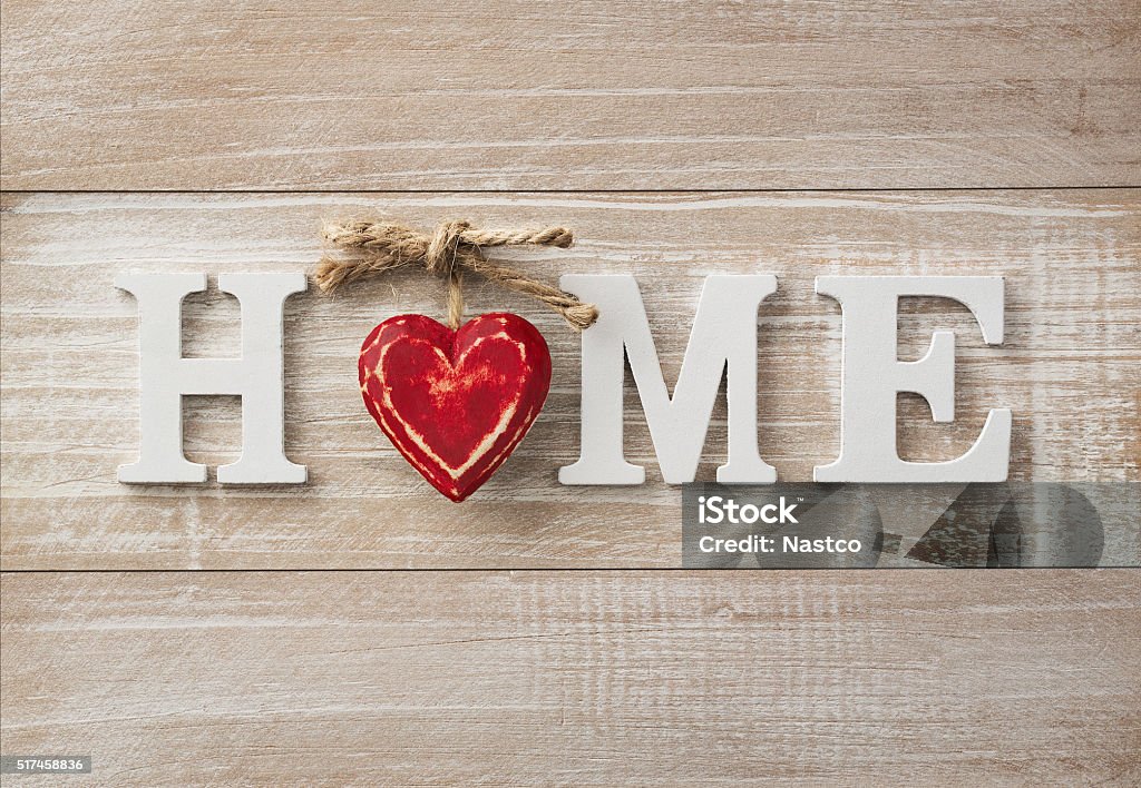 Home sweet home Wooden "home" text on vintage board with copy space  Home Interior Stock Photo