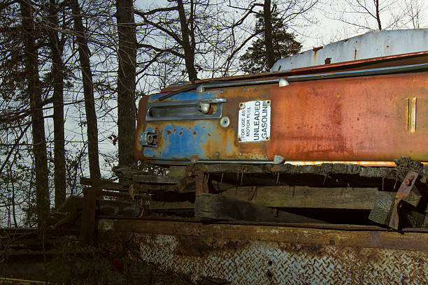 istock Rusting gas pump on back of truck 517459236