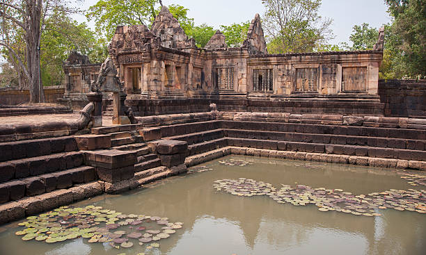 istock Religious stone carvings and temple wall decorations Asia 517459578