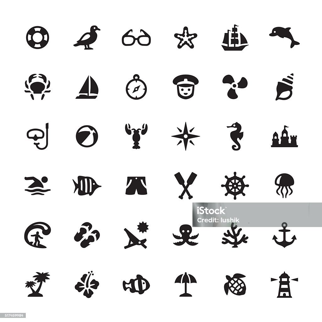 Sea Life vector symbols and icons Sea Life related symbols and icons. Symbol stock vector