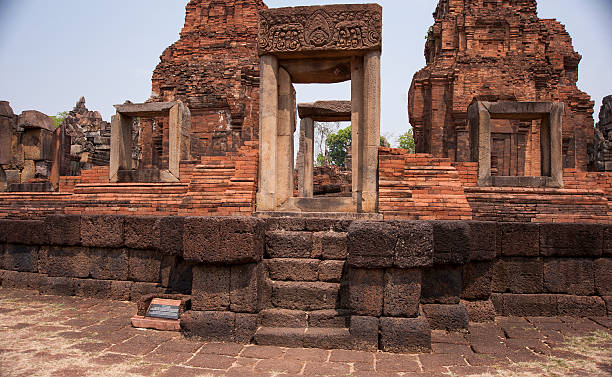 istock Religious stone carvings and temple wall decorations Asia 517460822