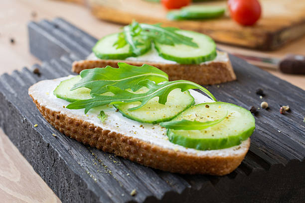istock Cucumber and cream cheese toast 517463808