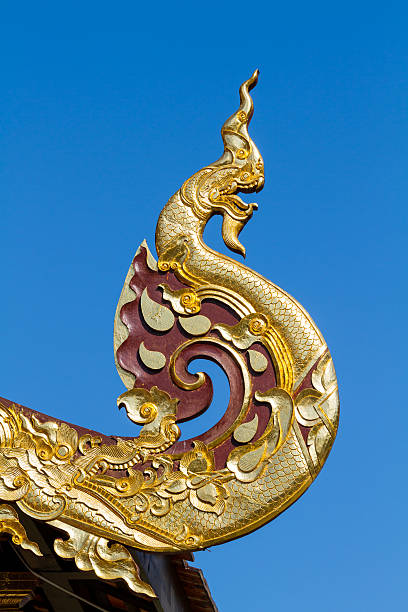 istock Northern Thailand traditional Naga shaped sculpture 517463896