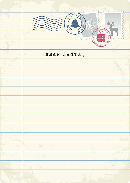 ilustrações, clipart, desenhos animados e ícones de carta de papai noel - christmas season christmas tree nostalgia