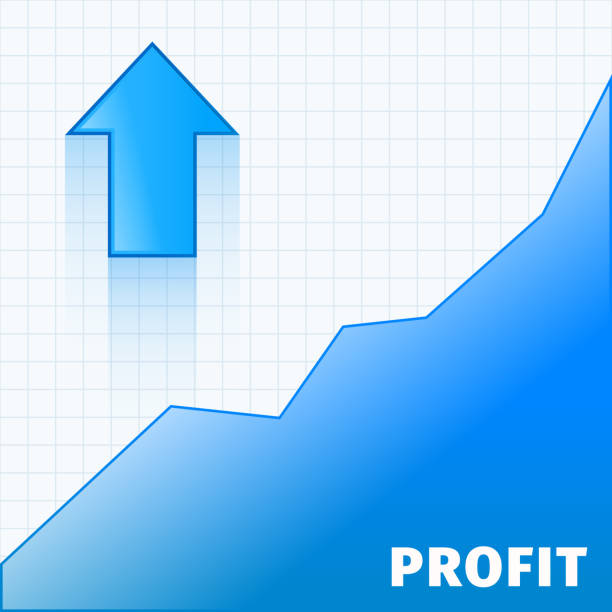 zysk strzałki - investment finance frequency blue stock illustrations