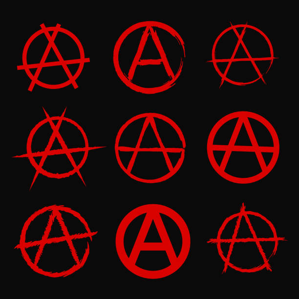 ilustrações, clipart, desenhos animados e ícones de anarchy símbolo - símbolo da anarquia ilustrações