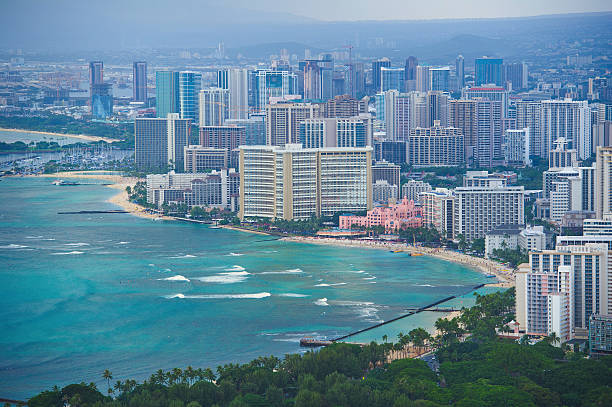 istock Honolulu city skyline from above 517467458