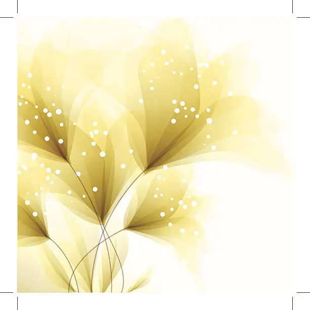 Vector illustration of Vector background with yellow flowers