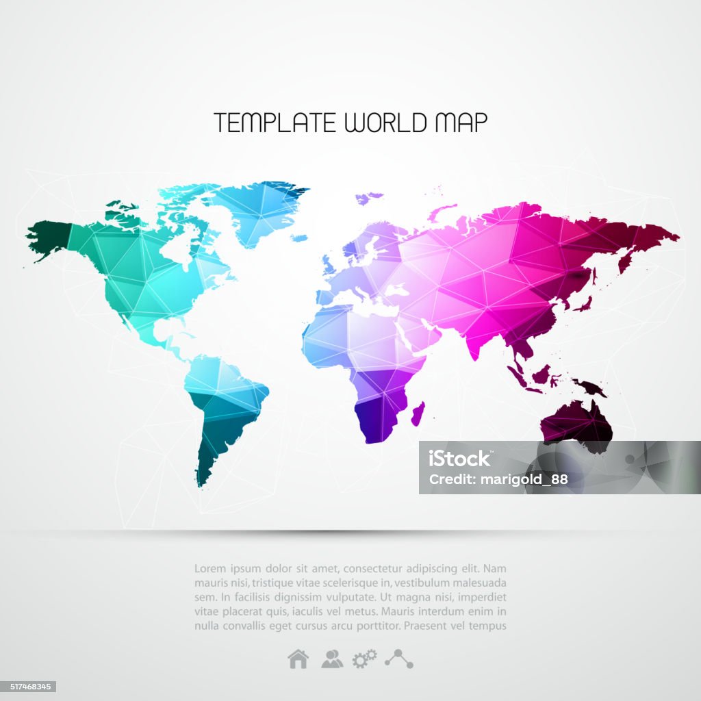 World Abstract Vector Abstract Background With Vector World Map Stock Illustration - Download ...