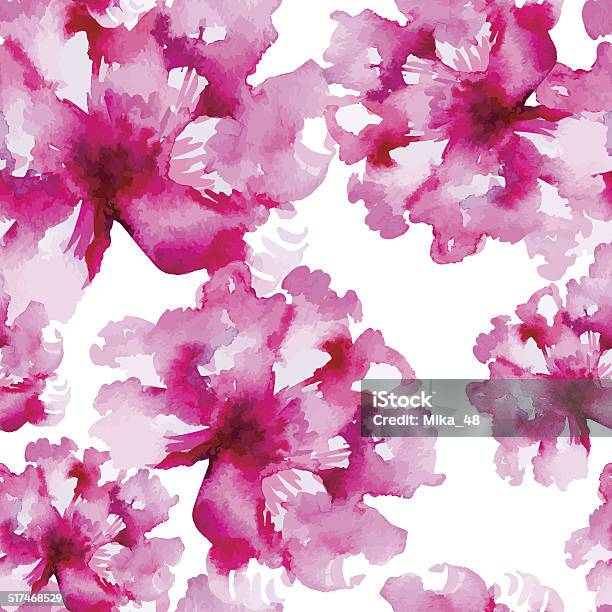 Nahtlose Muster Stock Vektor Art und mehr Bilder von Pfingstrose - Pfingstrose, Aquarell, Blumenmuster