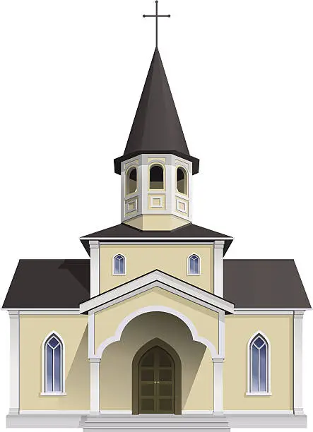 Vector illustration of Catholic chapel