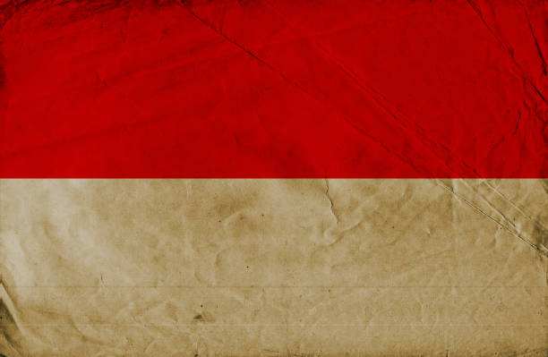 Indonesian flag printed on a paper sheet.