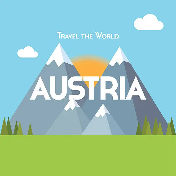 Vector illustration of Travel the World - Austria