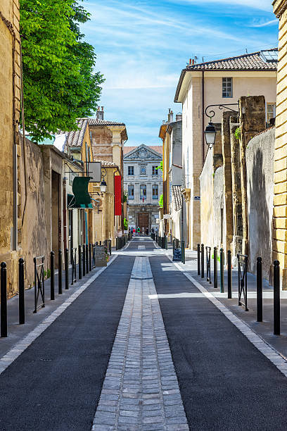 Joseph Cabassol street in Aix en Provence stock photo