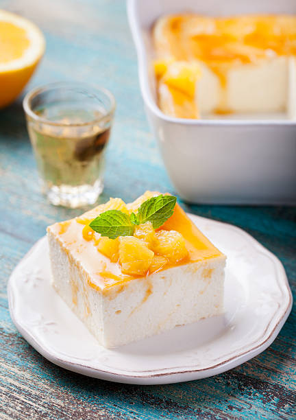 istock Cheesecake, cottage cheese pudding with fresh oranges and orange marmalade 517472972