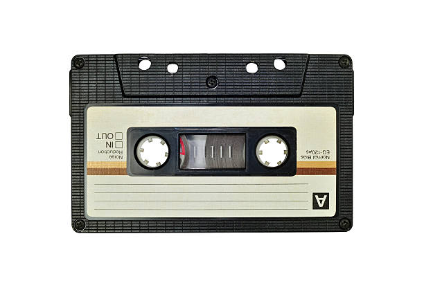 cassette de cinta, aislado en blanco - disco audio analógico fotografías e imágenes de stock