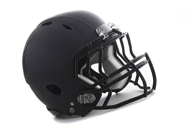 istock Black Football Helmet on white 517482187