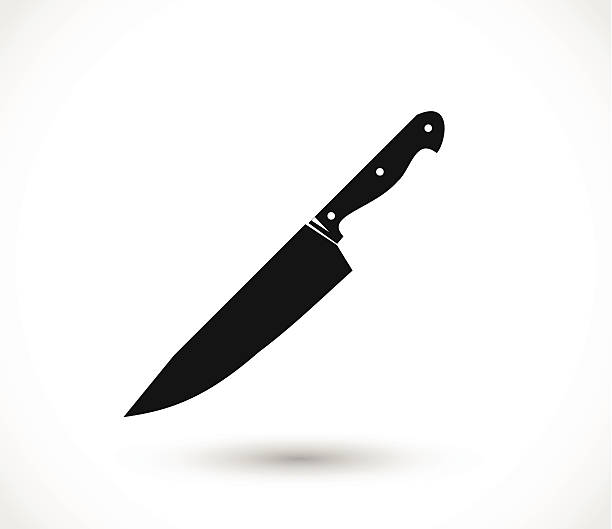 nóż ikony wektor - silhouette work tool equipment penknife stock illustrations
