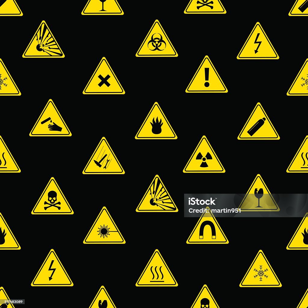 Danger Sign Pattern Danger Signs Types Seamless Pattern Eps10 Stock Illustration - Download ...