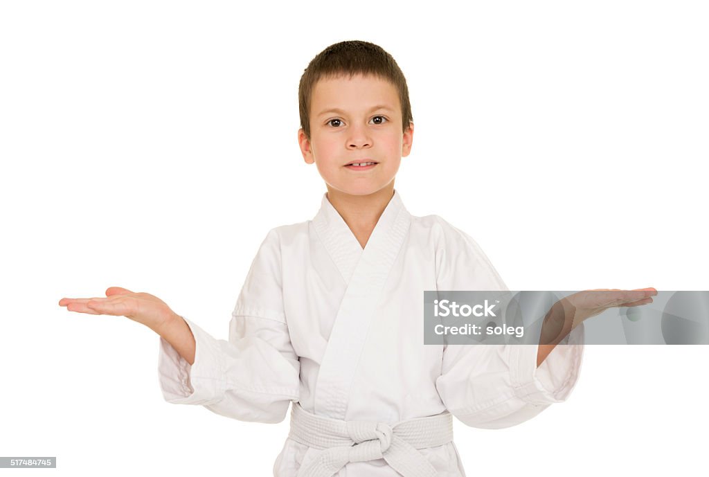 boy in clothing for martial arts boy in clothing for martial arts posing Aikido Stock Photo