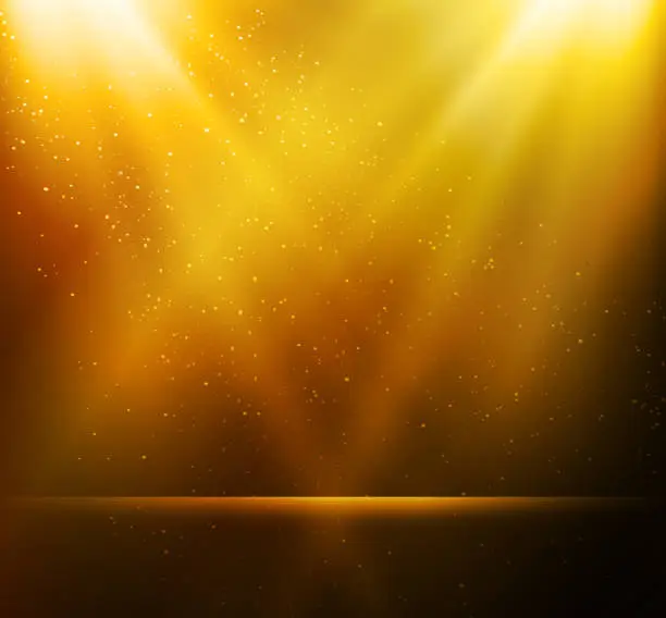 Vector illustration of Abstract magic gold light background