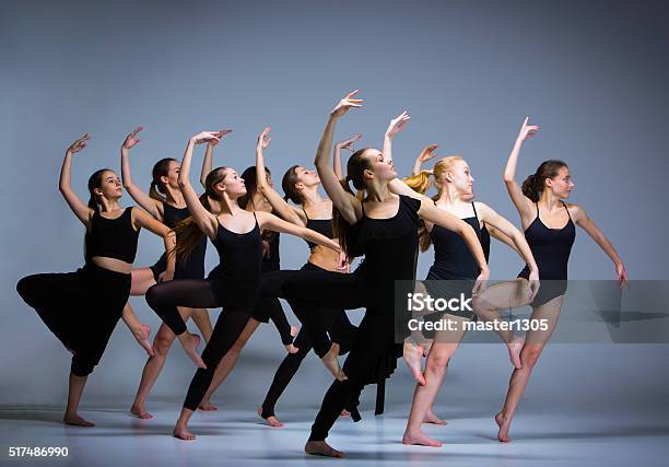 The Group Of Modern Ballet Dancers Stock Photo - Download Image Now - Dancing, Ballet, Dancer