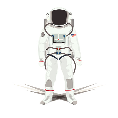 Illustration of Astronauts isolated white