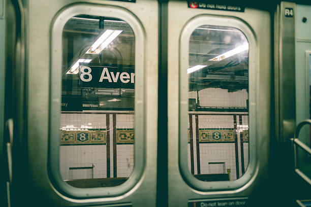 istock Closed door of subway train 517487945