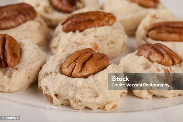 Homemade Pecan Cookies Stock Photo - Download Image Now - Pecan, Cookie, Baked